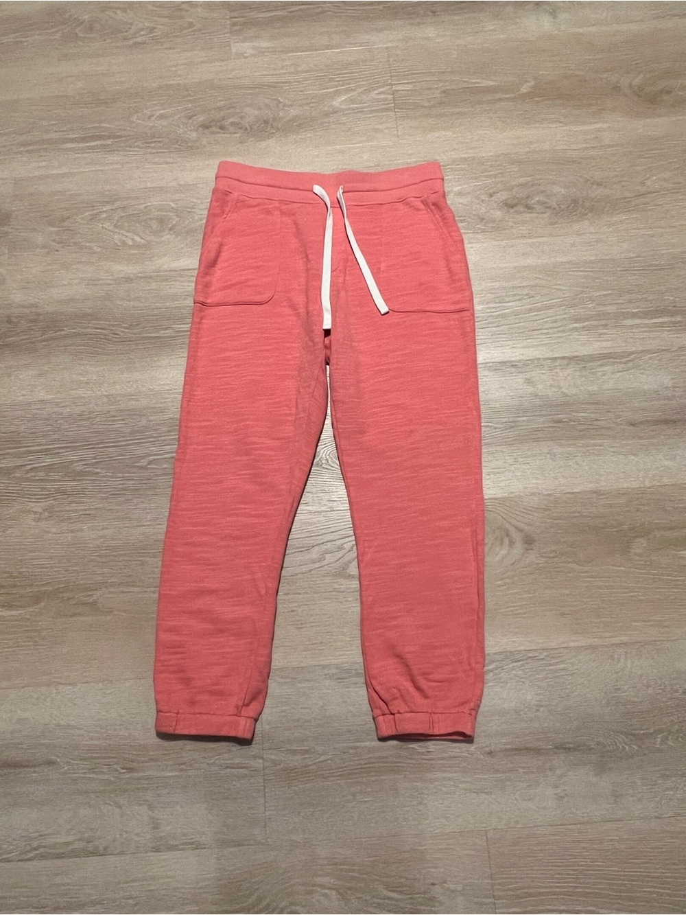 J.Crew Vintage Fleece Heathered Coral Jogger Sweatpants Drawstring Size Small